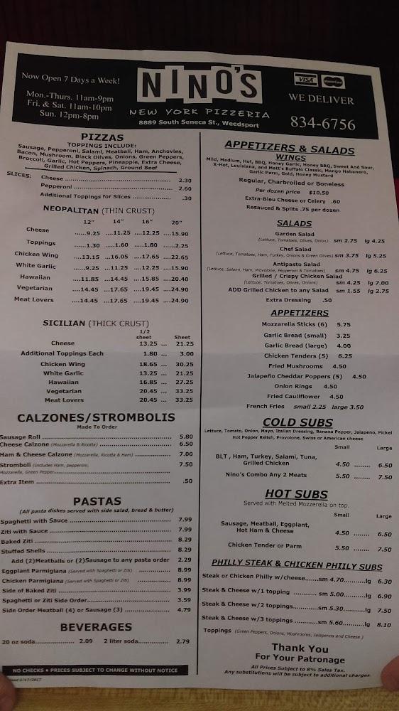 Nino's NY Pizzeria Menu image 3